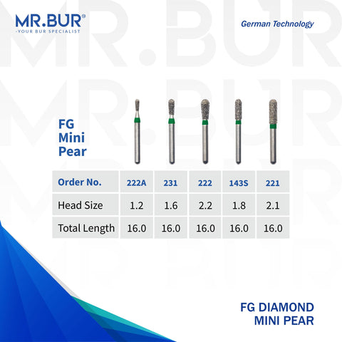 페어 다이아몬드 버 (Short Pear Coarse Diamond Bur FG용)
