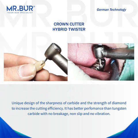 Hybrid Spiral Cool Cut Super Coarse Diamond Bur FG ( Specially designed for cutting crown)
