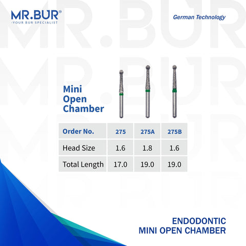 Mini Endo Access Open Chamfer Coarse Diamond Bur FG