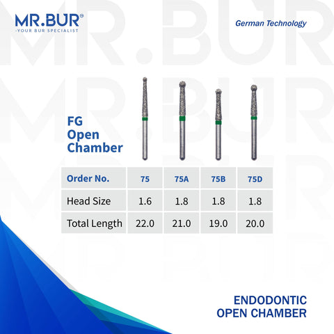 Endo Access Open Chamber Coarse Diamond Bur FG