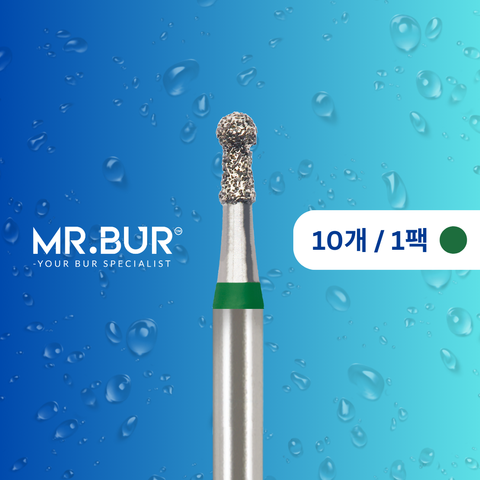 Mr. Bur S802 숏생크버 라운드 다이아몬드 버 (Short Round with Collar Diamond Bur) 는 와동 형성(cavity prep), 치아 오픈(endodontic access), 충치 세정(caries cleaning), 선택 연삭(selective grinding)에 사용됩니다.