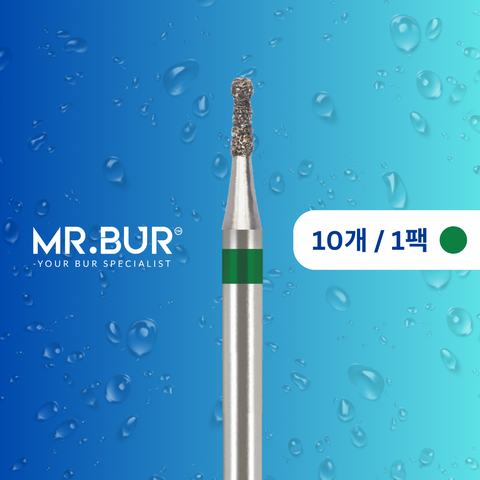Mr. Bur 802 라운드 다이아몬드 버 (Round with Collar Diamond Bur) 는 와동 형성(cavity prep), 치아 오픈(endodontic access), 충치 세정(caries cleaning), 선택 연삭(selective grinding)에 사용됩니다.