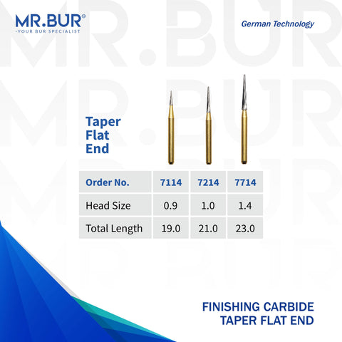 Pointed Cone Finishing Carbide Dental Bur FG