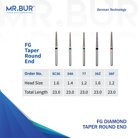 Best Mr Bur Taper Round End Bur