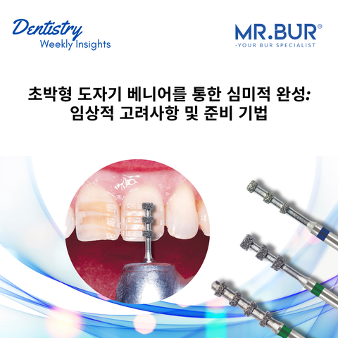 Mr. Bur Depth Marker Bur used for aesthetic excellence with ultra-thin porcelain veneers, ensuring precise enamel reduction and natural-looking restorative outcomes.