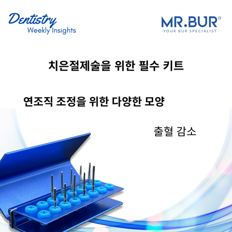 Mr. Bur best quality gingivectomy kit ideal for fine-tuning soft tissue during the preparation of interproximal and subgingival cavities.