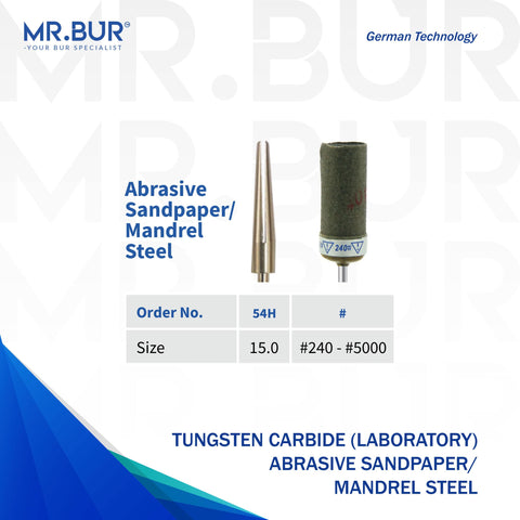 Abrasive Sandpaper and Mandrel Dental Laboratory Bur