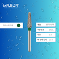 Mr. Bur 850 테이퍼 라운드엔드 다이아몬드 버 (Tapered Round End Diamond Bur)141A 는 다양한 치과 시술에 사용됩니다. 이 버의 테이퍼 라운드엔드 헤드는 크라운 및 브릿지 프렙(crown and bridge preparation), 챔퍼 마진 형성(chamfer margin preparation), 복합 수복재 트리밍 및 프렙(composite preparation)에 효과적입니다.