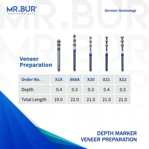 Depth Marker Veneer Preparation Diamond Bur FG