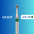 Mr. Bur 805의 인버티드 콘 버 (Inverted Cone Bur)는 충치 제거(caries removal), 와동 형성(cavity preparation), 아말감 수복(amalgam filling)에 적합한 고속 핸드피스용(coarse FG형) 다이아몬드 버입니다.