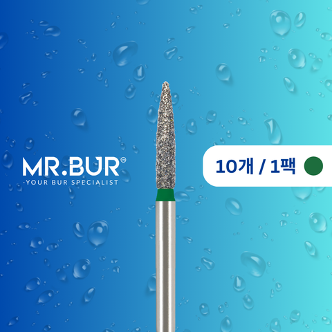 Mr. Bur S862 플레임 다이아몬드 버 (Flame Diamond Bur) 는 다양한 치과 시술에 사용됩니다. 이 버의 플레임 형태 헤드는 와동 형성(cavity preparation)과 충전 또는 크라운 시술을 위해 우식 부위를 효과적으로 제거하는 데 이상적입니다.