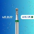 Mr. Bur S802 숏생크버 라운드 다이아몬드 버 (Short Round with Collar Diamond Bur) 는 와동 형성(cavity prep), 치아 오픈(endodontic access), 충치 세정(caries cleaning), 선택 연삭(selective grinding)에 사용됩니다.