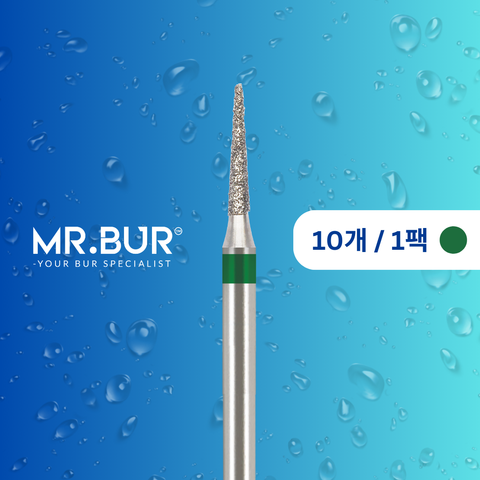 Mr. Bur 852 포인티드 콘 다이아몬드 버 (Pointed Cone Diamond Bur) 는 다양한 치과 시술에 사용됩니다. 이 버의 뾰족한 콘 형태 헤드는 크라운 프렙(crown preparation), 인접면 축방향 삭제(proximal axial reduction), 인터프로시말 부위(interproximal) 접근에 이상적입니다.