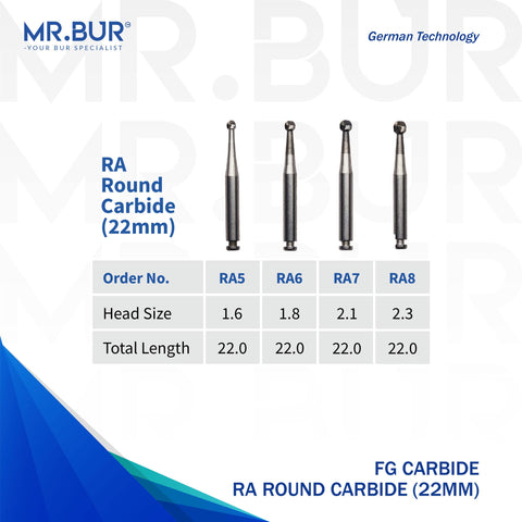 Round Carbide Bur RA 22mm