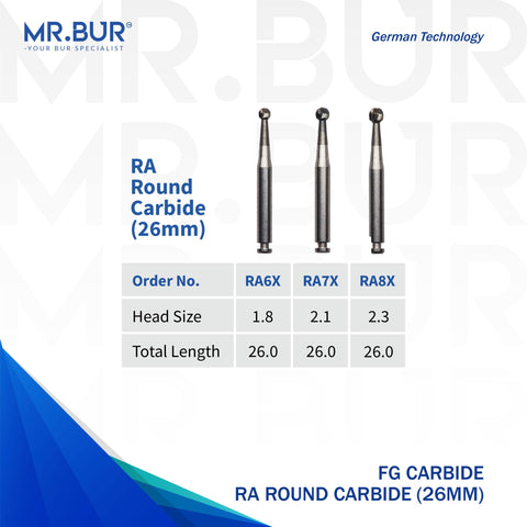 Round Carbide Bur RA 26mm
